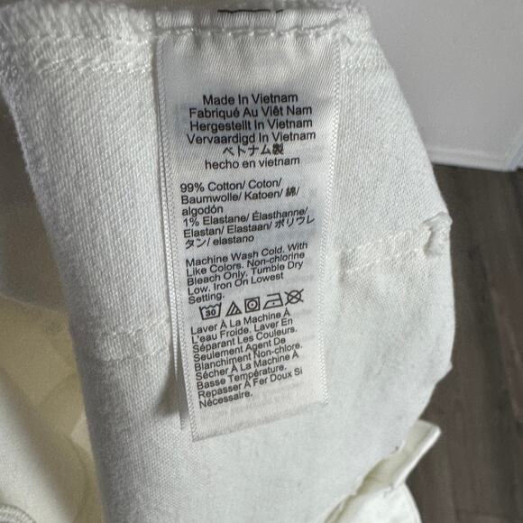 J.Crew Patch Pocket Denim Short Womens 14 White High Rise Stretch Zip Fly Button - Picture 7 of 8